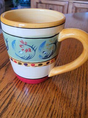 Corsica Home Mug Hand Painted Esmeralda Pattern Cottage Decor